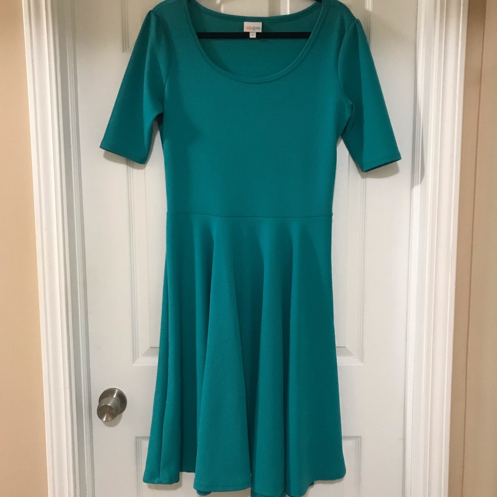 LulaRoe Nicole Teal Dress